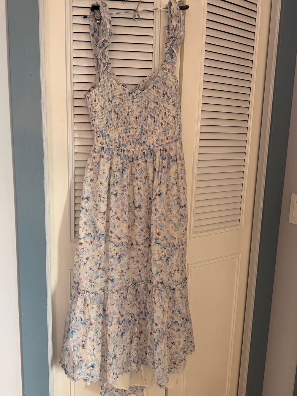 Cream and Blue Dress